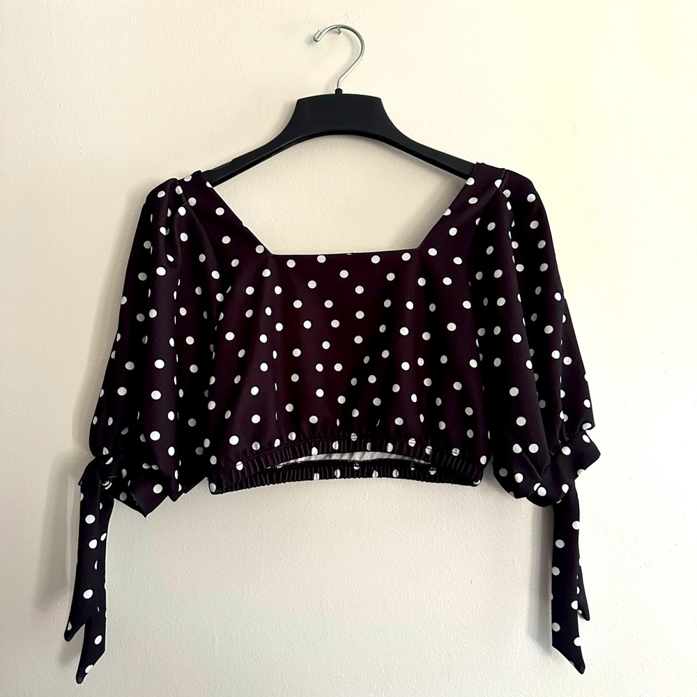 ASOS B&W Polka Dot Crop Top
